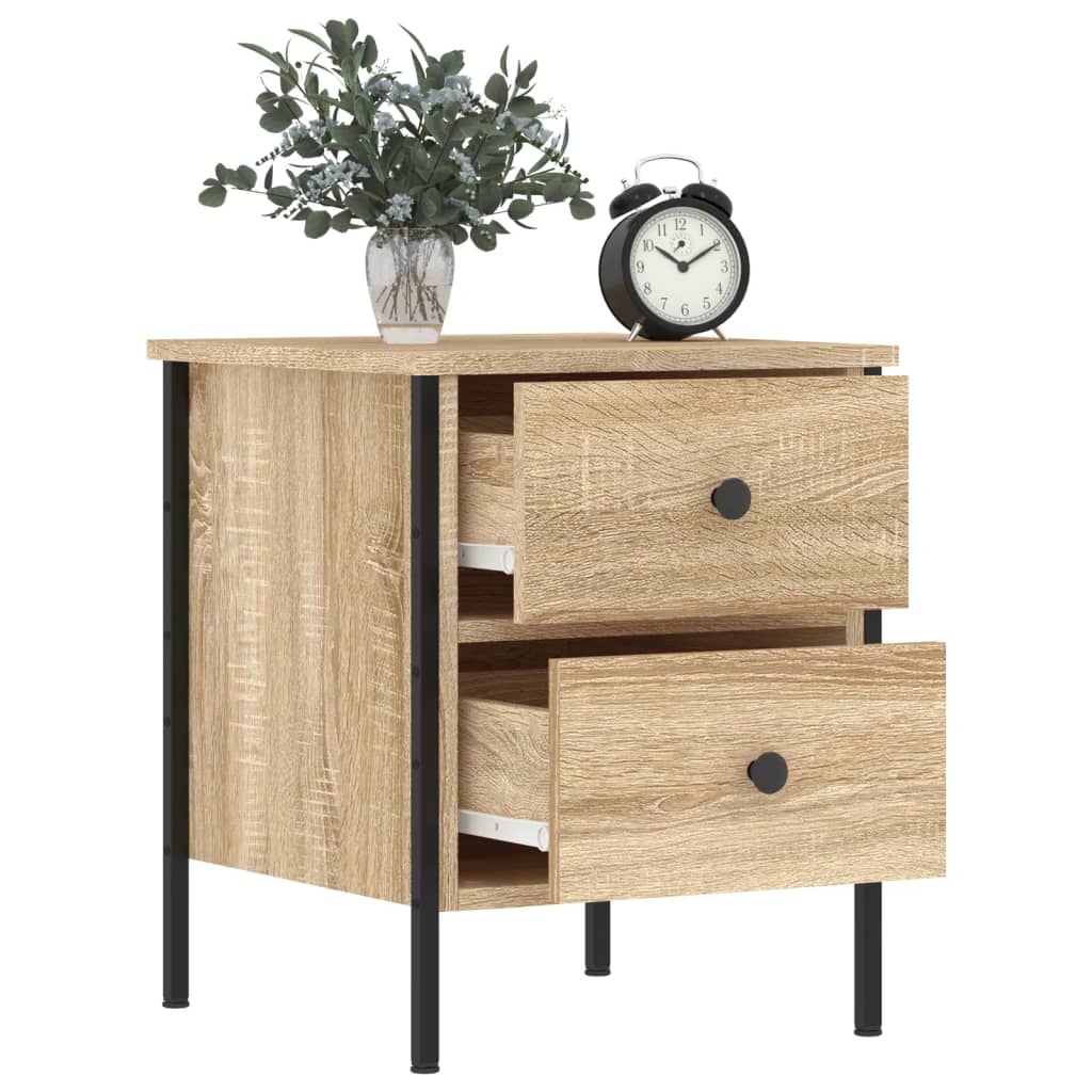 Nachtkastjes 2 st 40x42x50 cm bewerkt hout sonoma eikenkleurig is nu te koop bij PeponiXL, paradijselijk wonen!