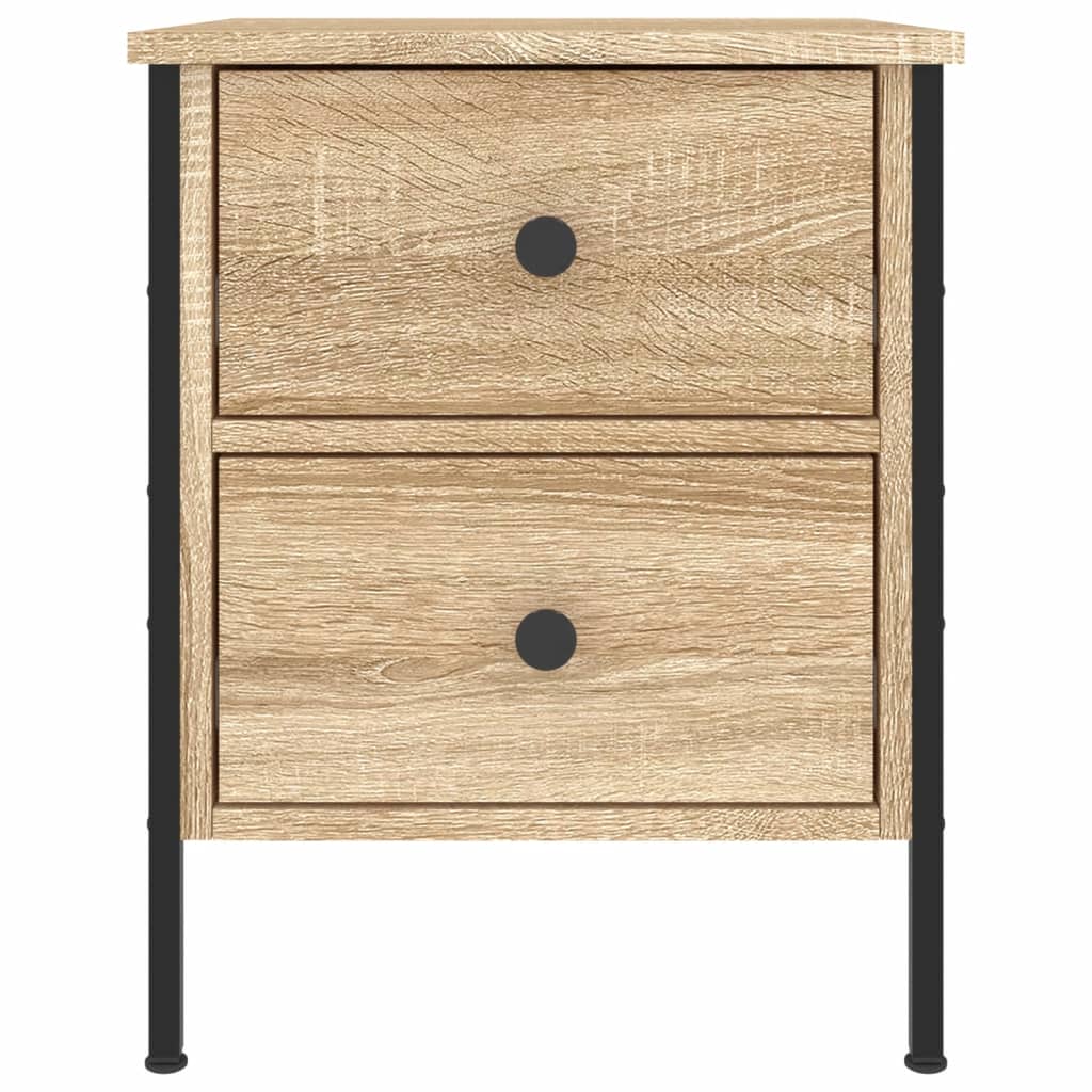 Nachtkastjes 2 st 40x42x50 cm bewerkt hout sonoma eikenkleurig is nu te koop bij PeponiXL, paradijselijk wonen!