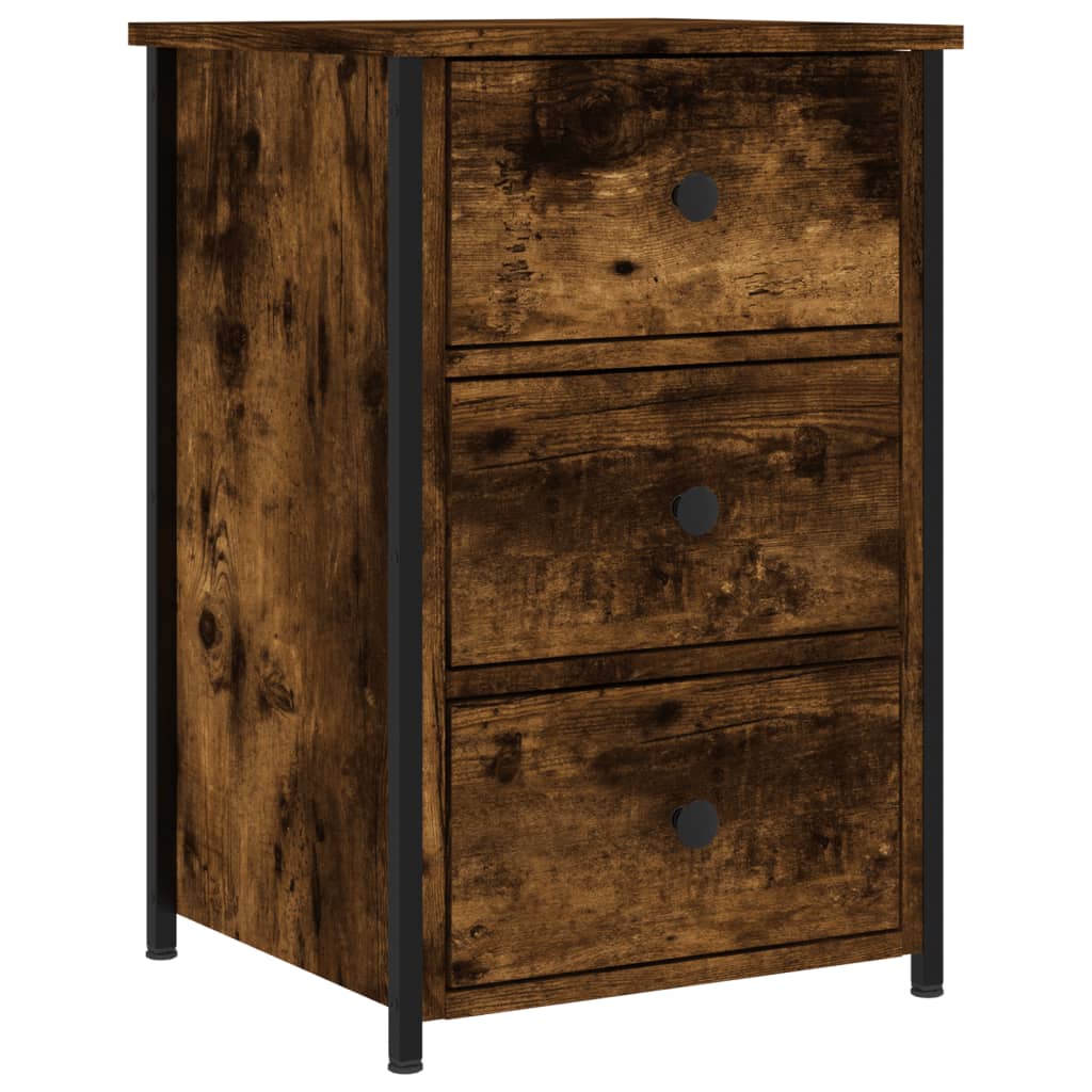 Nachtkastje 40x36x60 cm bewerkt hout gerookt eikenkleurig is nu te koop bij PeponiXL, paradijselijk wonen!