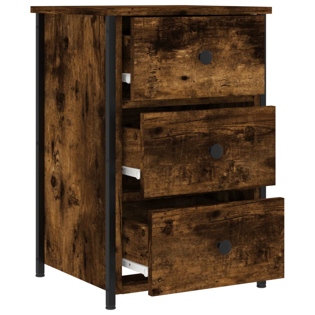 Nachtkastje 40x36x60 cm bewerkt hout gerookt eikenkleurig is nu te koop bij PeponiXL, paradijselijk wonen!