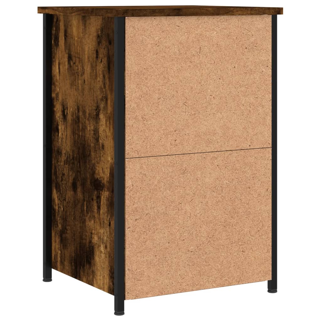 Nachtkastjes 2 st 40x36x60 cm bewerkt hout gerookt eikenkleurig is nu te koop bij PeponiXL, paradijselijk wonen!