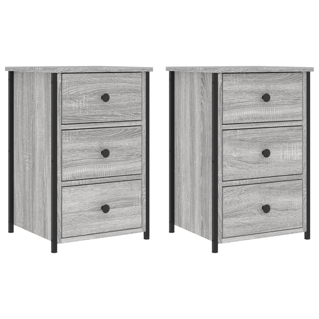 Nachtkastjes 2 st 40x36x60 cm bewerkt hout grijs sonoma eiken is nu te koop bij PeponiXL, paradijselijk wonen!