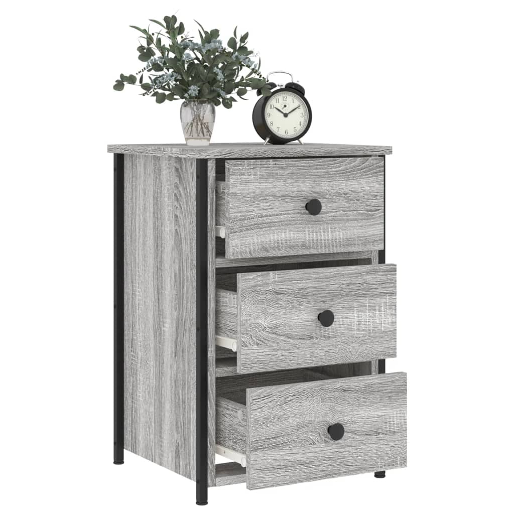 Nachtkastjes 2 st 40x36x60 cm bewerkt hout grijs sonoma eiken is nu te koop bij PeponiXL, paradijselijk wonen!