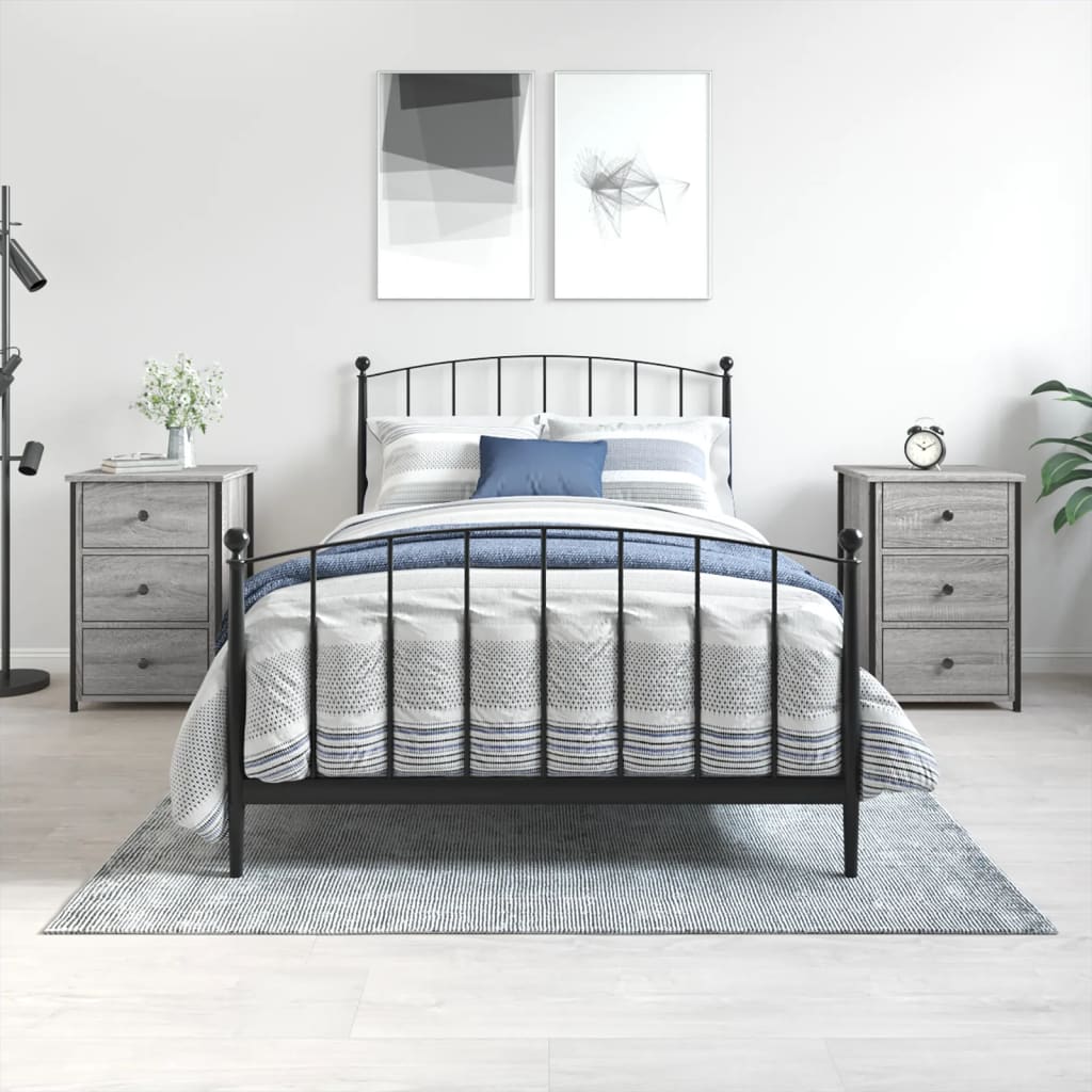 Nachtkastjes 2 st 40x36x60 cm bewerkt hout grijs sonoma eiken is nu te koop bij PeponiXL, paradijselijk wonen!