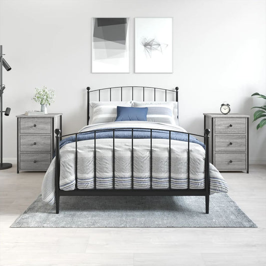 Nachtkastjes 2 st 40x36x60 cm bewerkt hout grijs sonoma eiken is nu te koop bij PeponiXL, paradijselijk wonen!