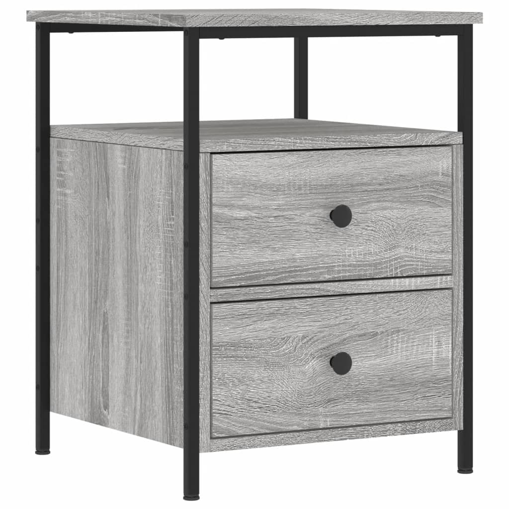 Nachtkastje 44x45x60 cm bewerkt hout grijs sonoma eikenkleurig is nu te koop bij PeponiXL, paradijselijk wonen!