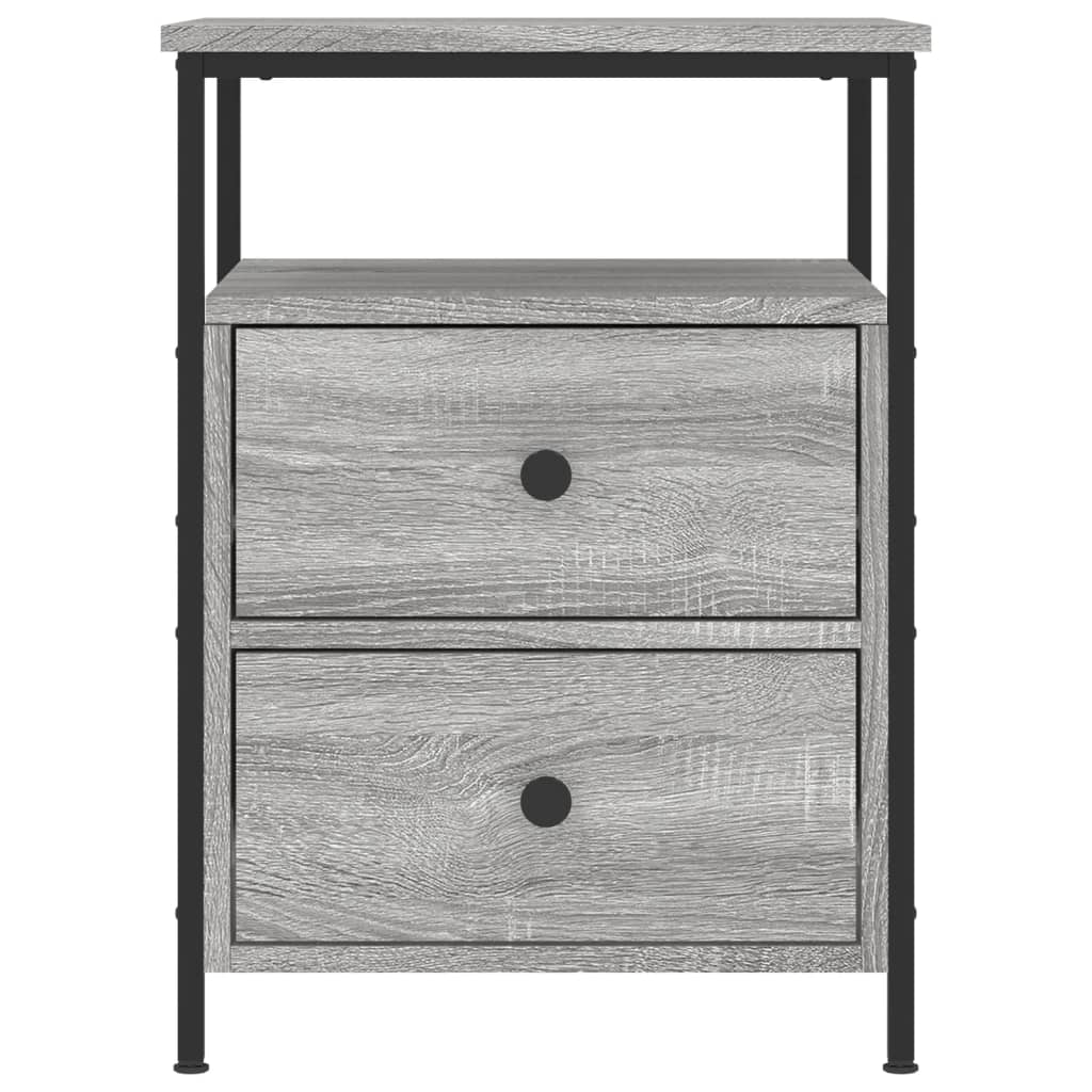 Nachtkastje 44x45x60 cm bewerkt hout grijs sonoma eikenkleurig is nu te koop bij PeponiXL, paradijselijk wonen!