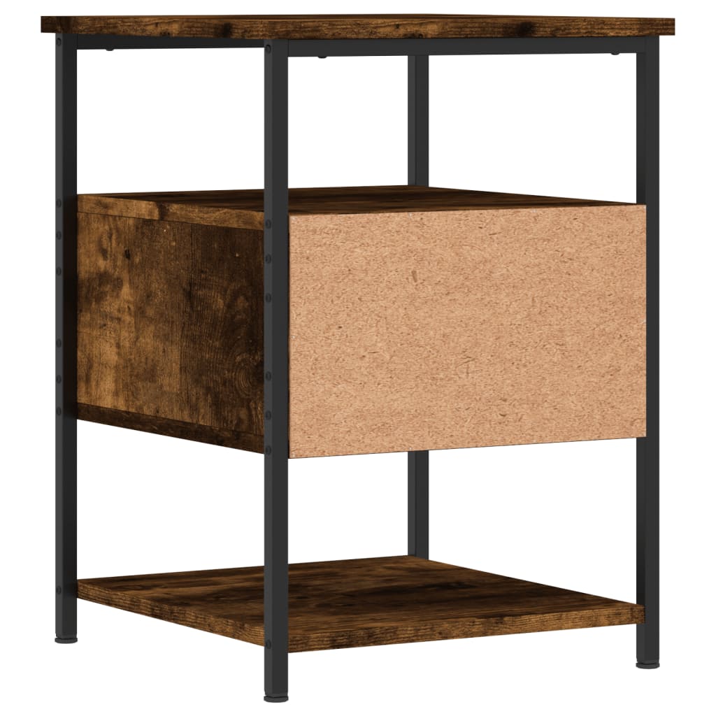 Nachtkastjes 2 st 40x42x56 cm bewerkt hout gerookt eikenkleurig is nu te koop bij PeponiXL, paradijselijk wonen!