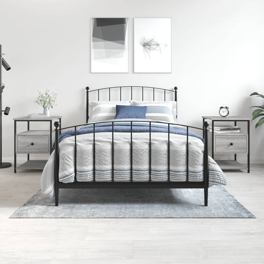 Nachtkastjes 2 st 40x42x56 cm bewerkt hout grijs sonoma eiken is nu te koop bij PeponiXL, paradijselijk wonen!