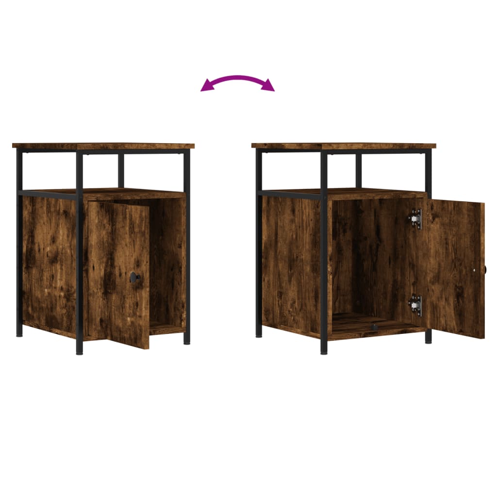 Nachtkastje 40x42x60 cm bewerkt hout gerookt eikenkleurig is nu te koop bij PeponiXL, paradijselijk wonen!