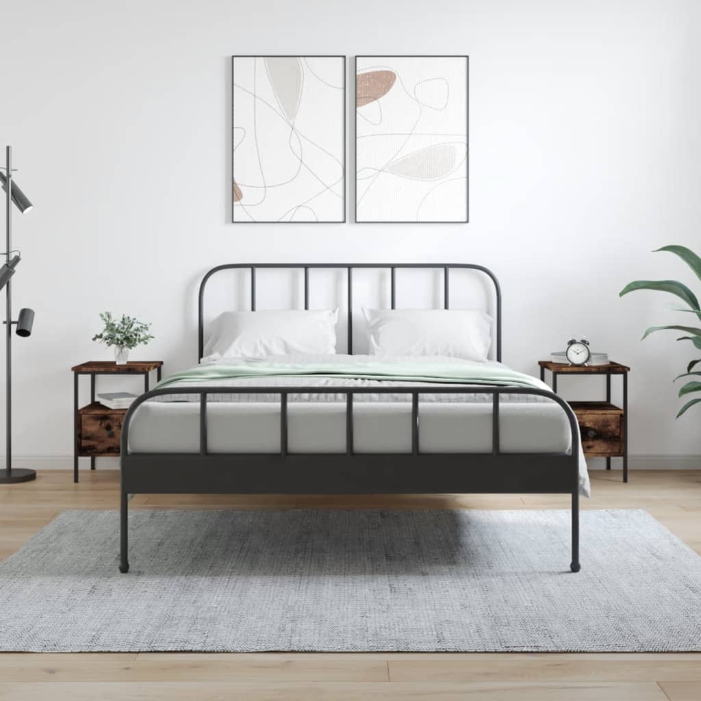 Nachtkastjes 2 st 34x36x50 cm bewerkt hout gerookt eikenkleurig is nu te koop bij PeponiXL, paradijselijk wonen!