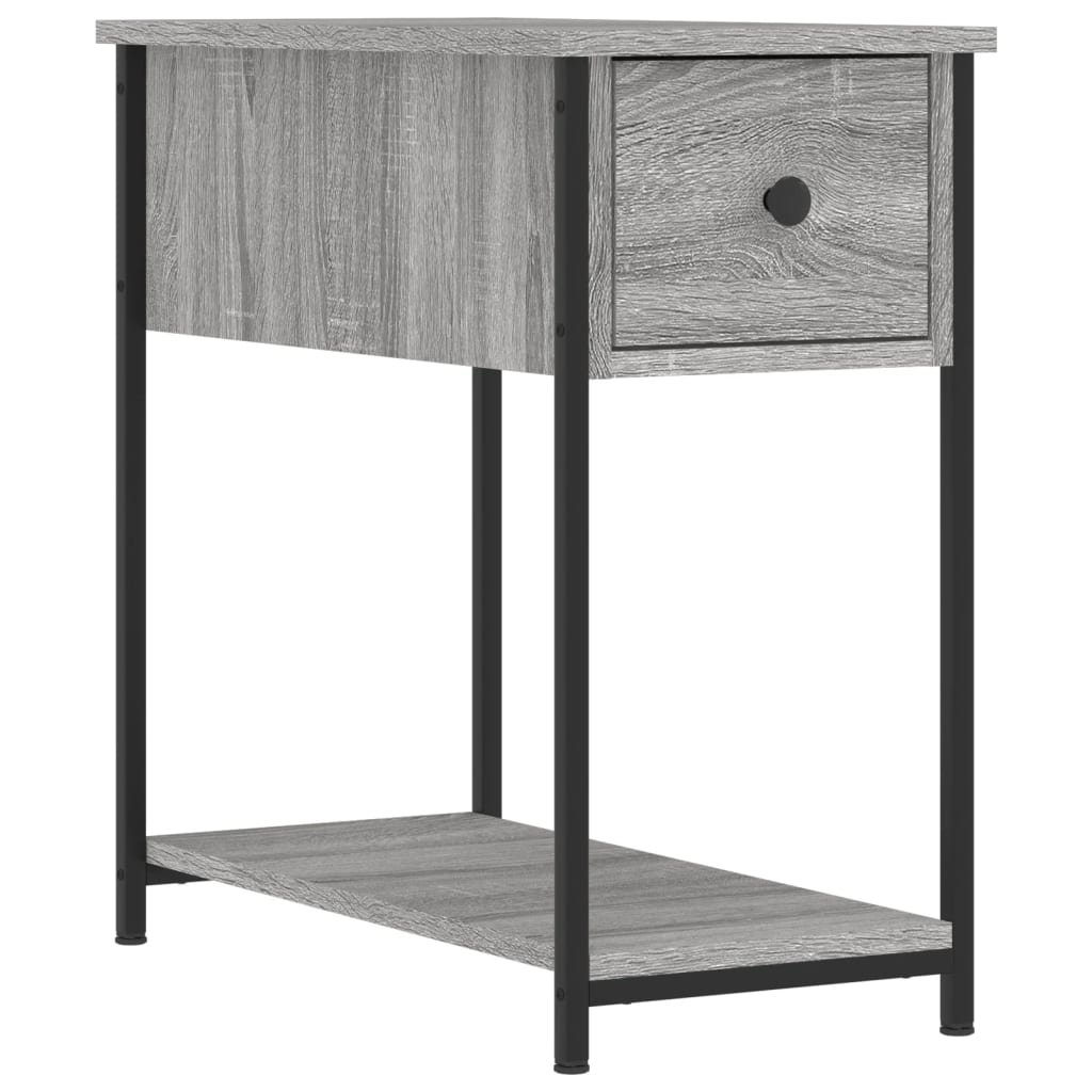 Nachtkastje 30x60x60 cm bewerkt hout grijs sonoma eikenkleurig is nu te koop bij PeponiXL, paradijselijk wonen!
