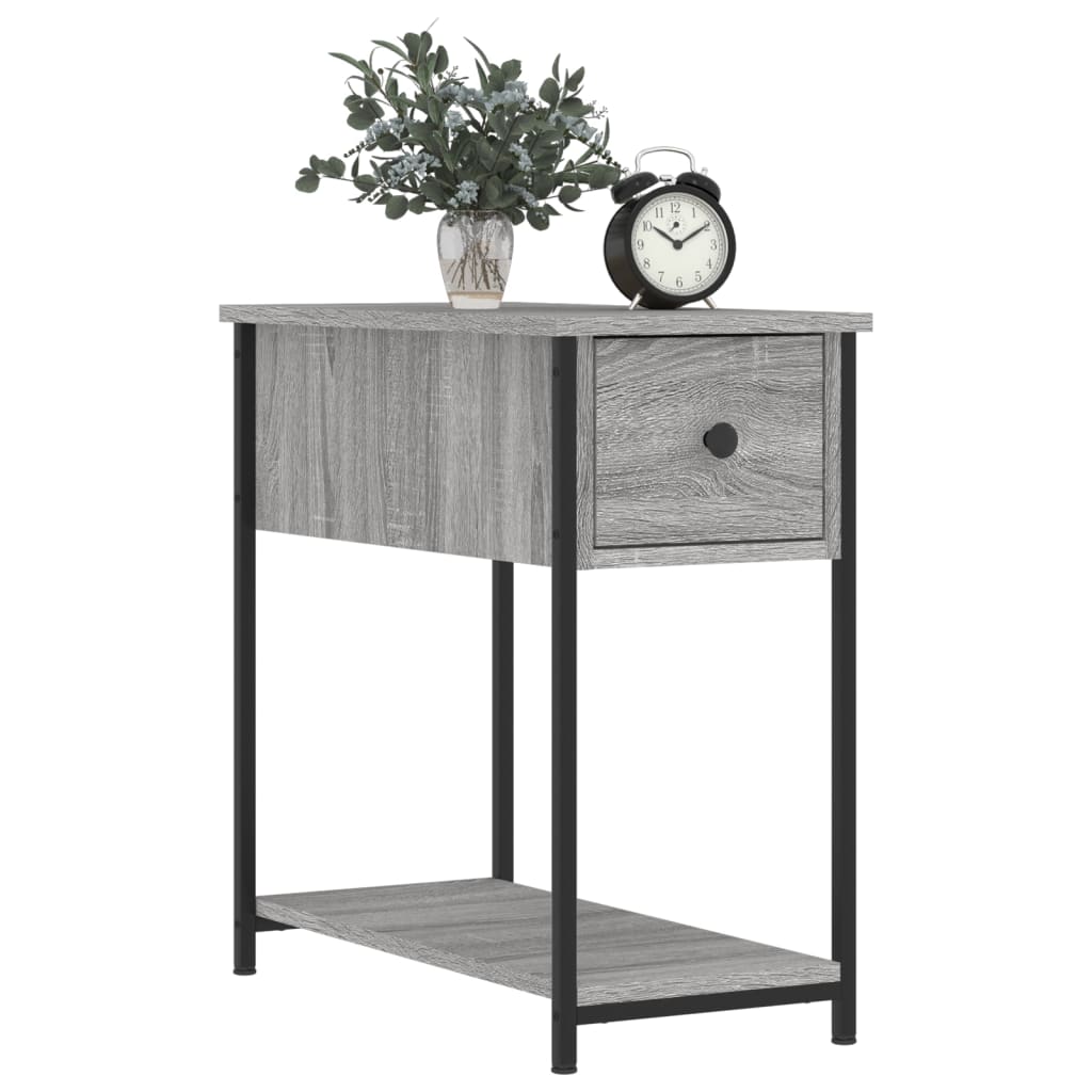 Nachtkastje 30x60x60 cm bewerkt hout grijs sonoma eikenkleurig is nu te koop bij PeponiXL, paradijselijk wonen!