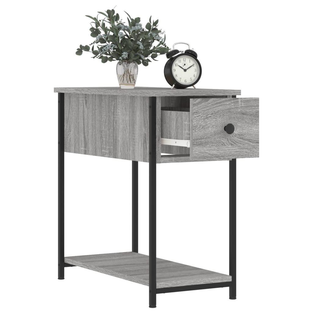 Nachtkastje 30x60x60 cm bewerkt hout grijs sonoma eikenkleurig is nu te koop bij PeponiXL, paradijselijk wonen!