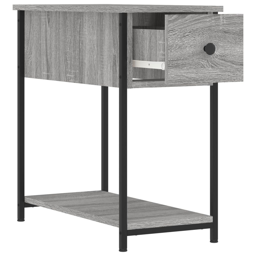 Nachtkastje 30x60x60 cm bewerkt hout grijs sonoma eikenkleurig is nu te koop bij PeponiXL, paradijselijk wonen!