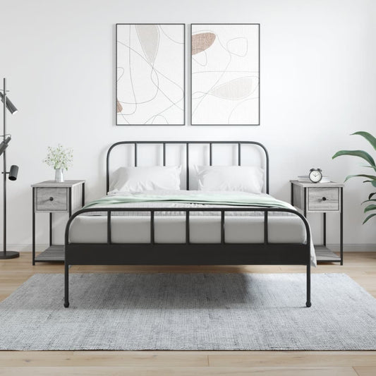 Nachtkastjes 2 st 30x60x60 cm bewerkt hout grijs sonoma eiken is nu te koop bij PeponiXL, paradijselijk wonen!