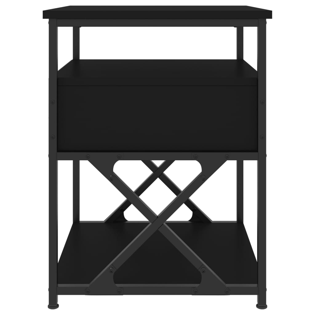 Nachtkastjes 2 st 40x42x55 cm bewerkt hout zwart is nu te koop bij PeponiXL, paradijselijk wonen!