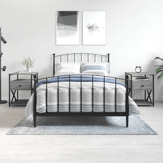 Nachtkastjes 2 st 40x42x55 cm bewerkt hout grijs sonoma eiken is nu te koop bij PeponiXL, paradijselijk wonen!