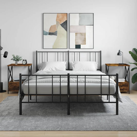 Nachtkastjes 2 st 50x41x65 cm bewerkt hout gerookt eikenkleurig is nu te koop bij PeponiXL, paradijselijk wonen!