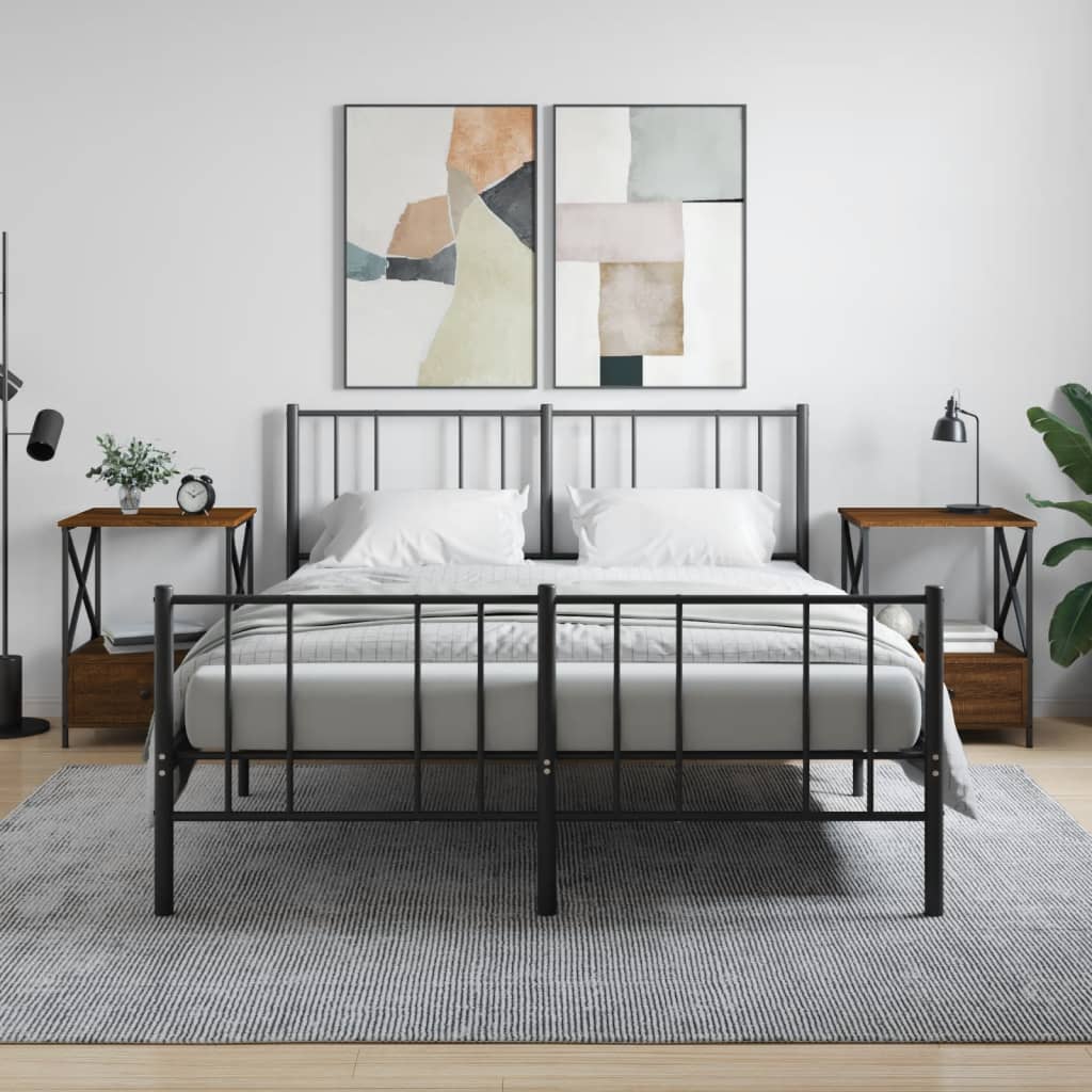 Nachtkastjes 2 st 50x41x65 cm bewerkt hout bruin eikenkleur is nu te koop bij PeponiXL, paradijselijk wonen!