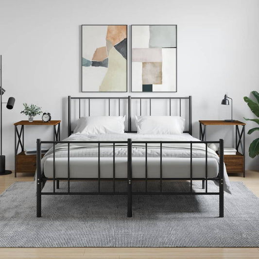 Nachtkastjes 2 st 50x41x65 cm bewerkt hout bruin eikenkleur is nu te koop bij PeponiXL, paradijselijk wonen!