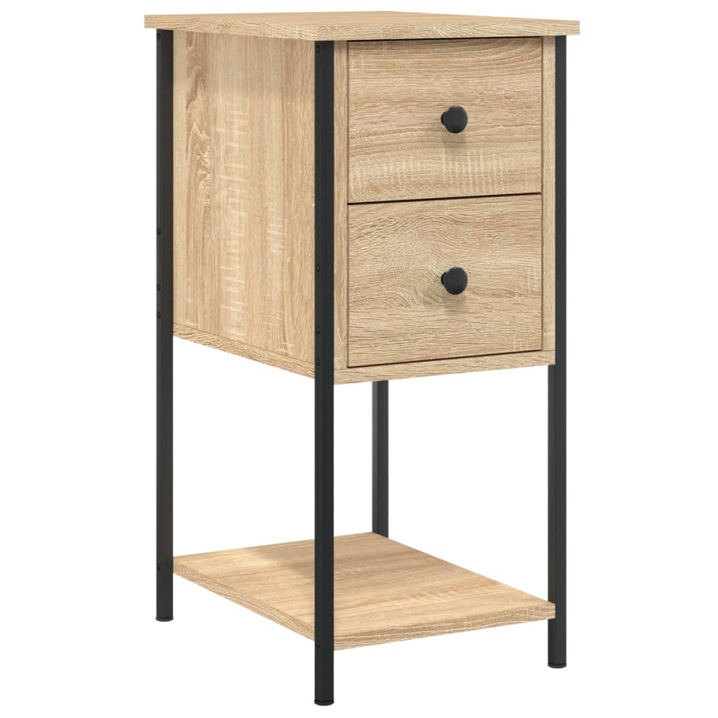 Nachtkastjes 2 st 32x42x70 cm bewerkt hout sonoma eikenkleurig is nu te koop bij PeponiXL, paradijselijk wonen!