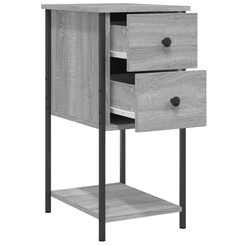 Nachtkastjes 2 st 32x42x70 cm bewerkt hout grijs sonoma eiken is nu te koop bij PeponiXL, paradijselijk wonen!