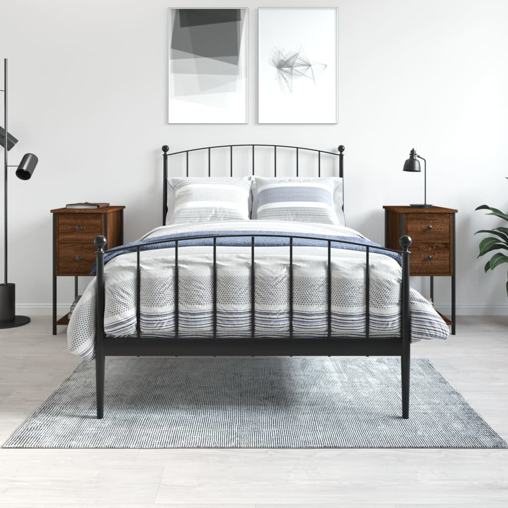 Nachtkastjes 2 st 32x42x70 cm bewerkt hout bruin eikenkleur is nu te koop bij PeponiXL, paradijselijk wonen!