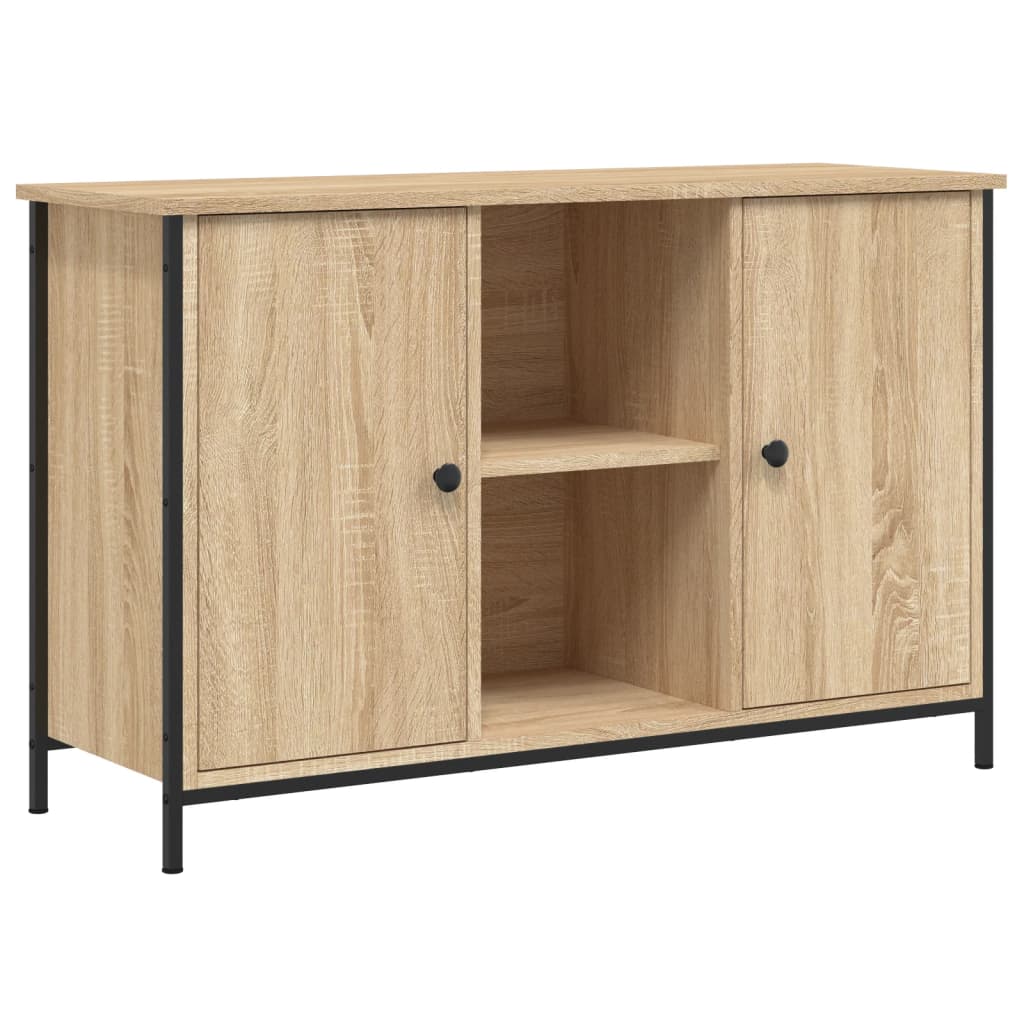 Tv-meubel 100x35x65 cm bewerkt hout sonoma eikenkleurig is nu te koop bij PeponiXL, paradijselijk wonen!
