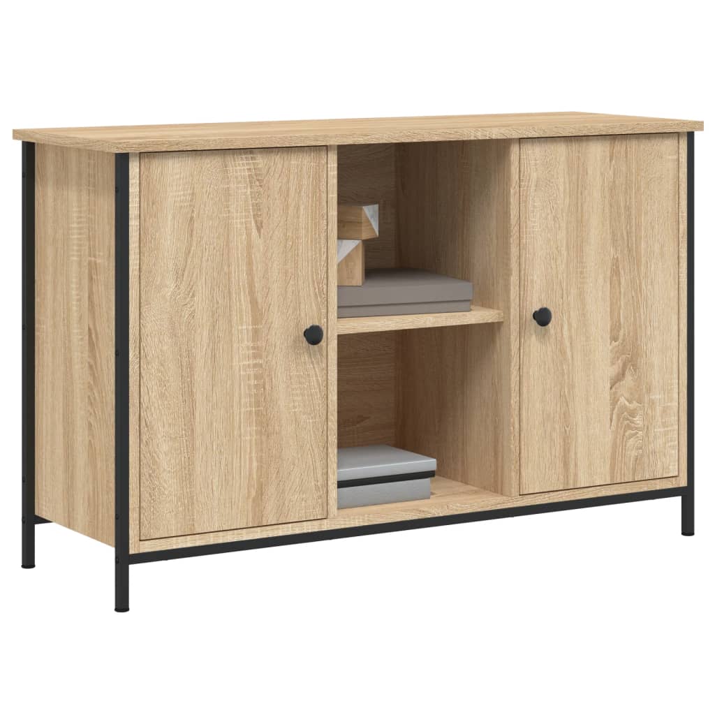 Tv-meubel 100x35x65 cm bewerkt hout sonoma eikenkleurig is nu te koop bij PeponiXL, paradijselijk wonen!