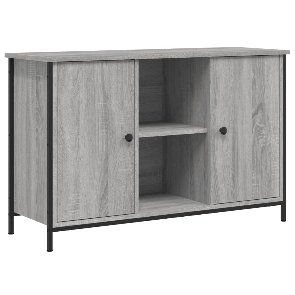 Tv-meubel 100x35x65 cm bewerkt hout grijs sonoma eikenkleurig is nu te koop bij PeponiXL, paradijselijk wonen!
