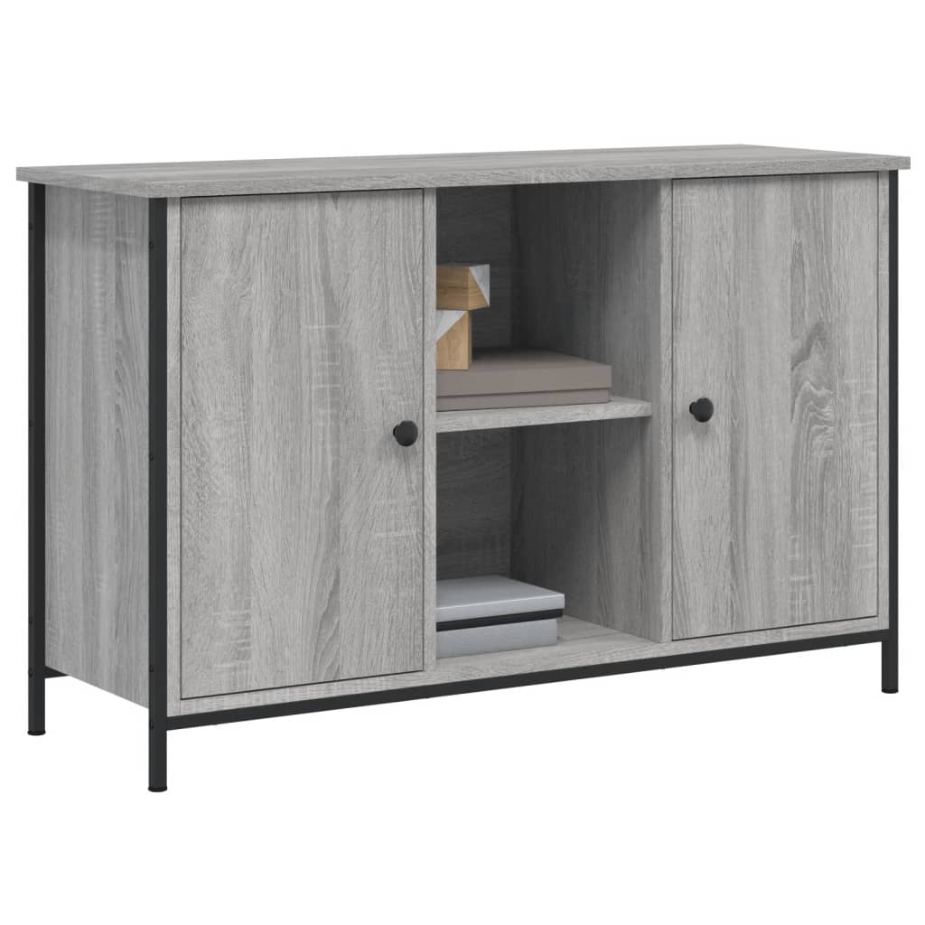 Tv-meubel 100x35x65 cm bewerkt hout grijs sonoma eikenkleurig is nu te koop bij PeponiXL, paradijselijk wonen!