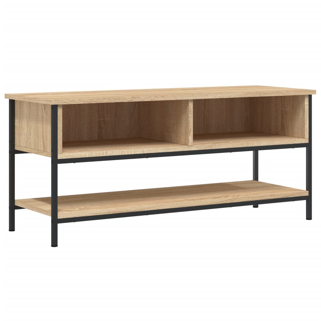 Tv-meubel Sonoma eiken 100x35x45 cm bewerkt hout is nu te koop bij PeponiXL, paradijselijk wonen!