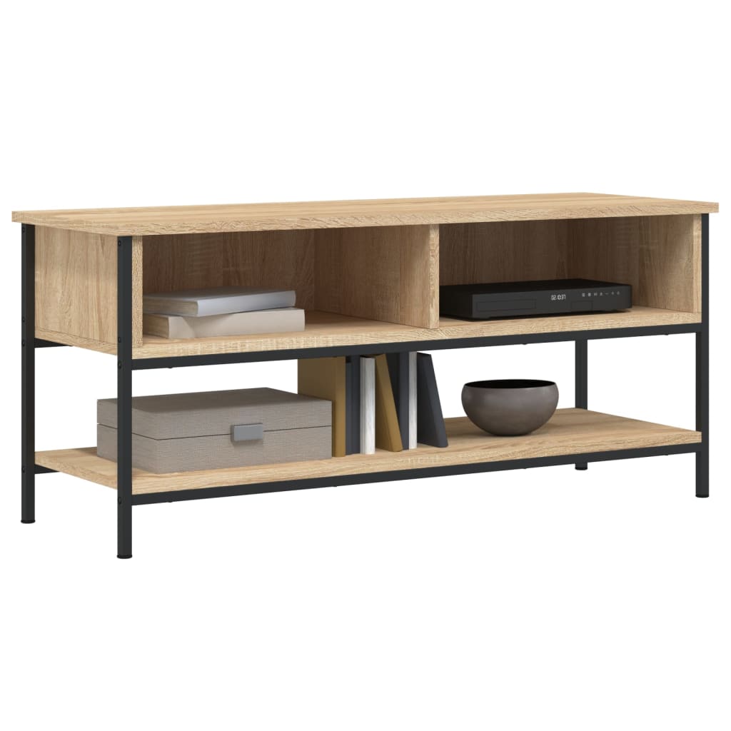 Tv-meubel Sonoma eiken 100x35x45 cm bewerkt hout is nu te koop bij PeponiXL, paradijselijk wonen!