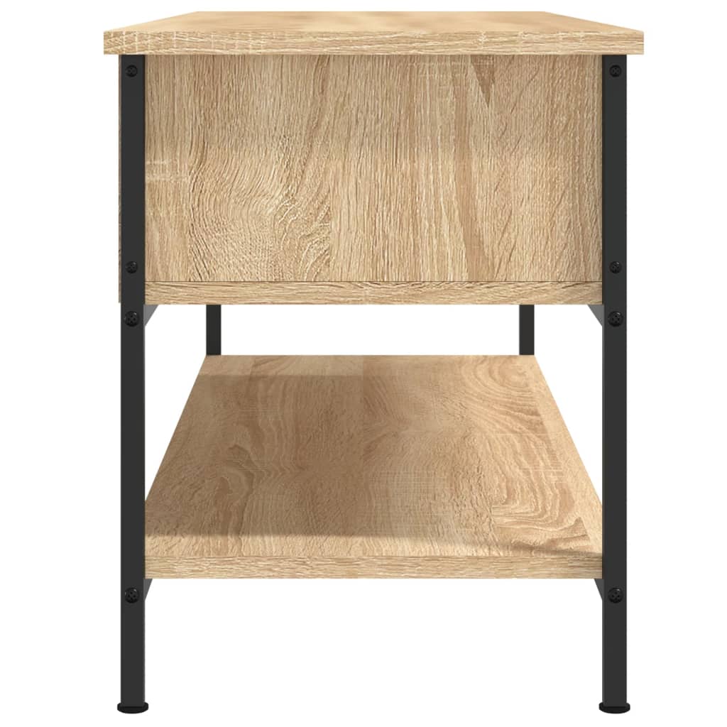 Tv-meubel Sonoma eiken 100x35x45 cm bewerkt hout is nu te koop bij PeponiXL, paradijselijk wonen!
