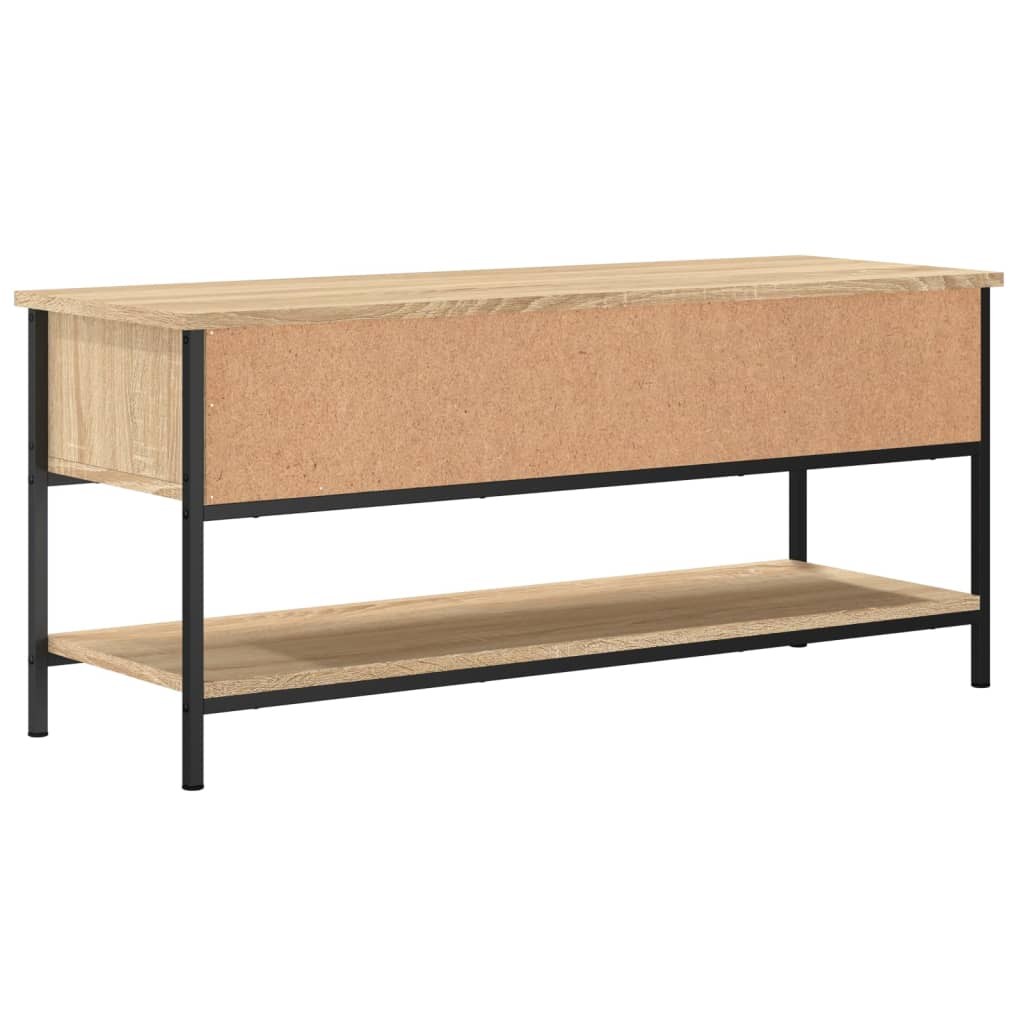 Tv-meubel Sonoma eiken 100x35x45 cm bewerkt hout is nu te koop bij PeponiXL, paradijselijk wonen!