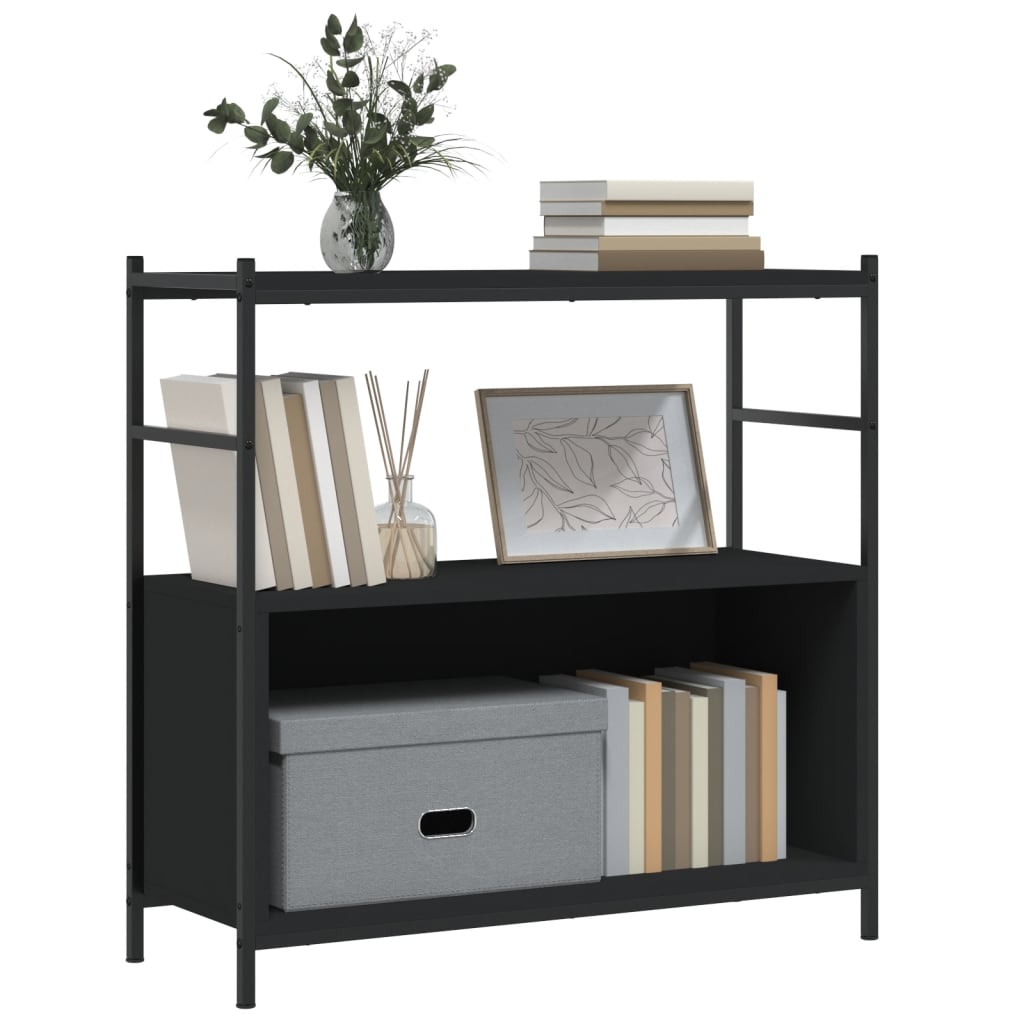 Boekenrek 80x30x78,5 cm bewerkt hout en ijzer zwart is nu te koop bij PeponiXL, paradijselijk wonen!