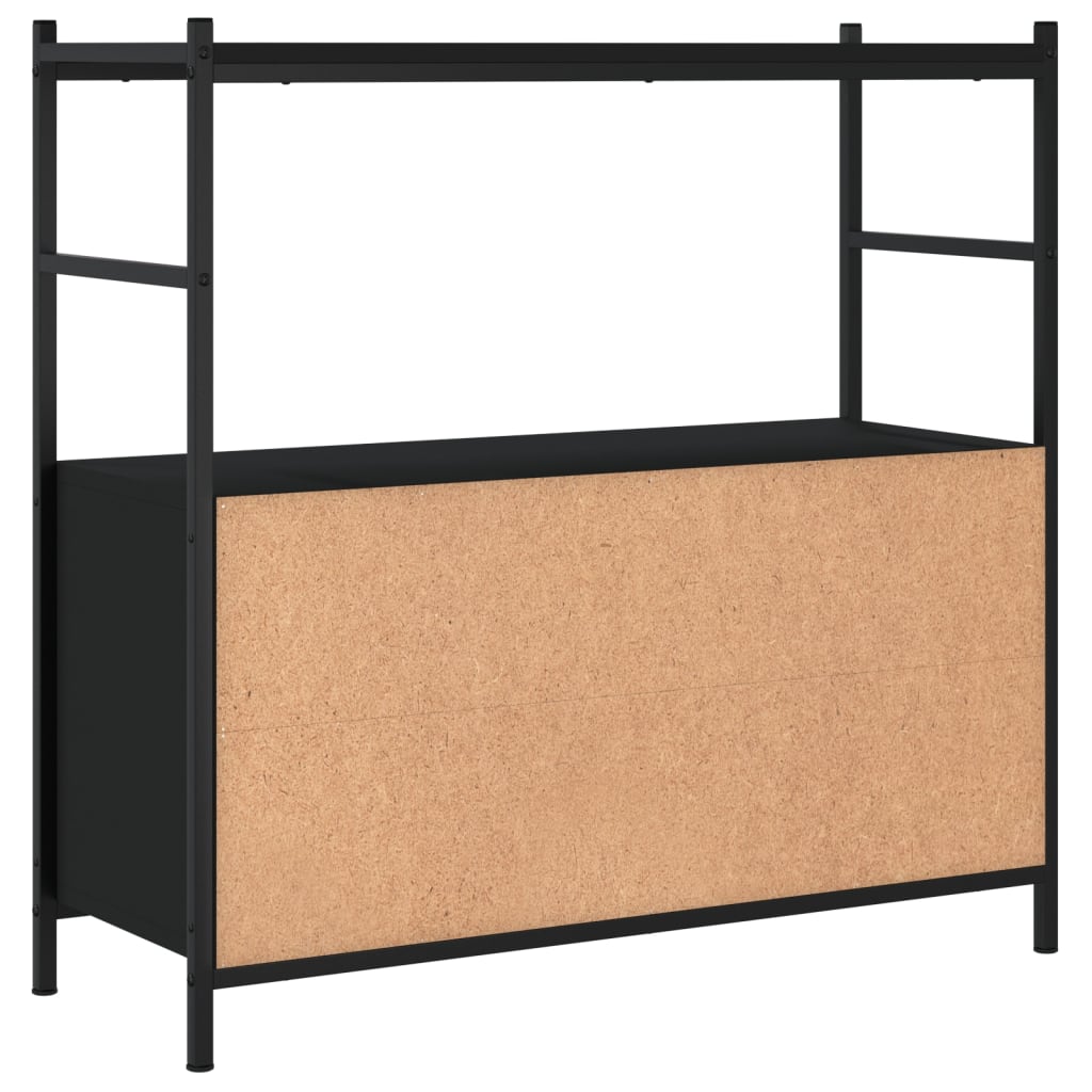 Boekenrek 80x30x78,5 cm bewerkt hout en ijzer zwart is nu te koop bij PeponiXL, paradijselijk wonen!