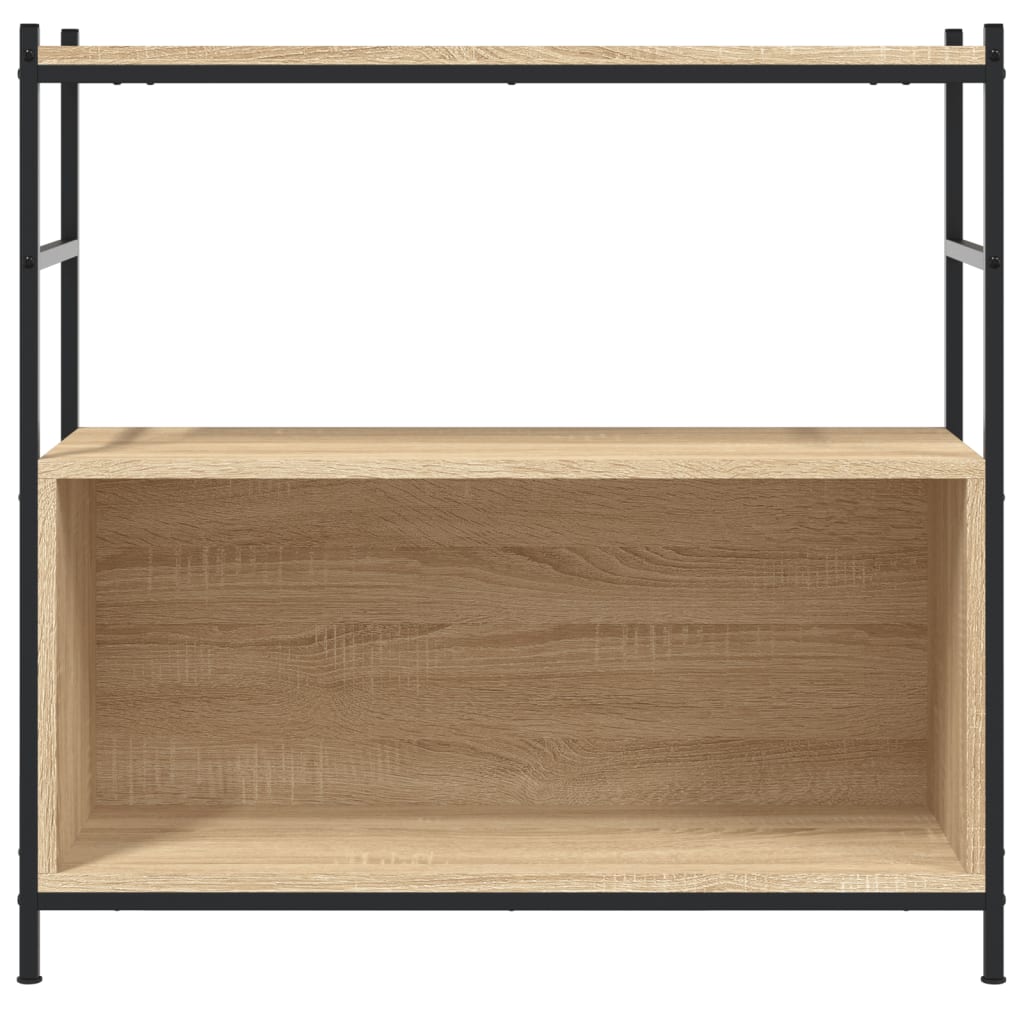 Boekenrek 80x30x78,5 cm bewerkt hout en ijzer sonoma eikenkleur is nu te koop bij PeponiXL, paradijselijk wonen!