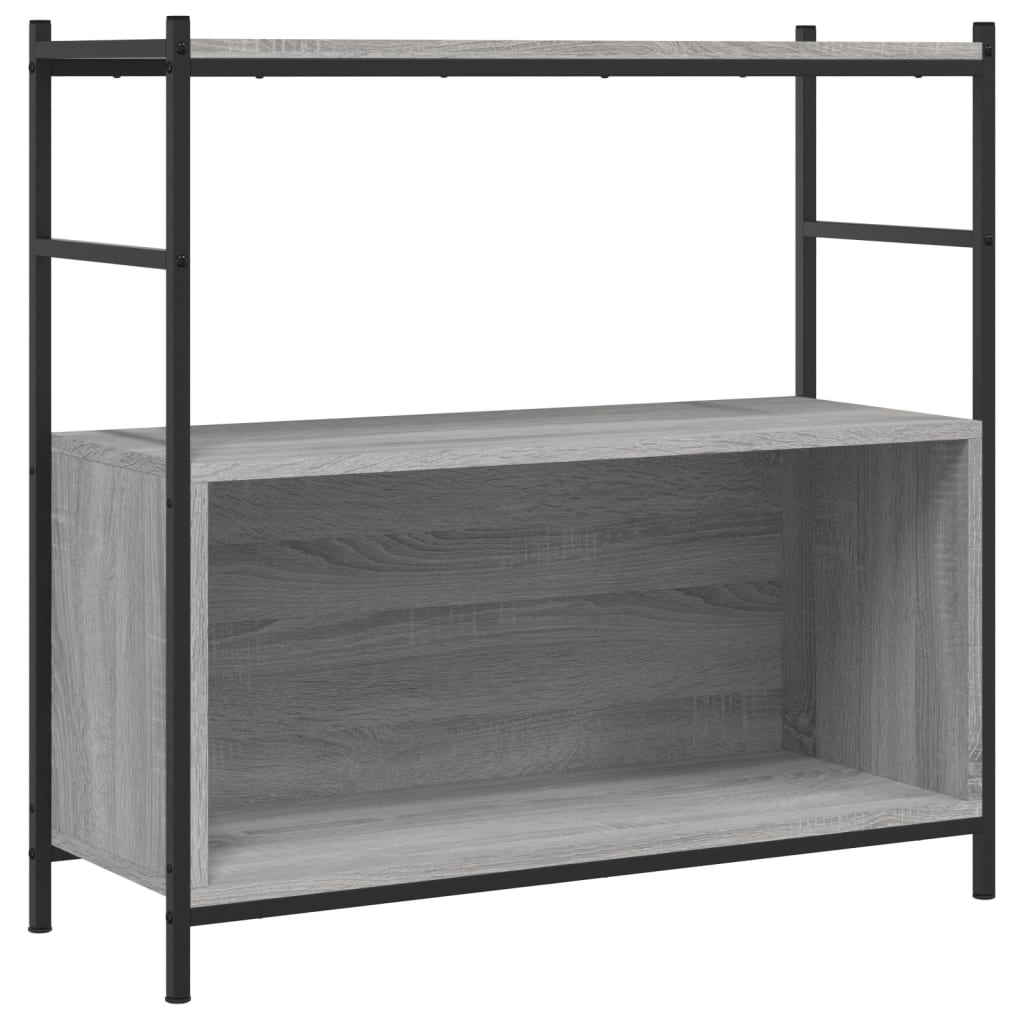 Boekenrek 80x30x78,5 cm bewerkt hout en ijzer grijs sonoma is nu te koop bij PeponiXL, paradijselijk wonen!