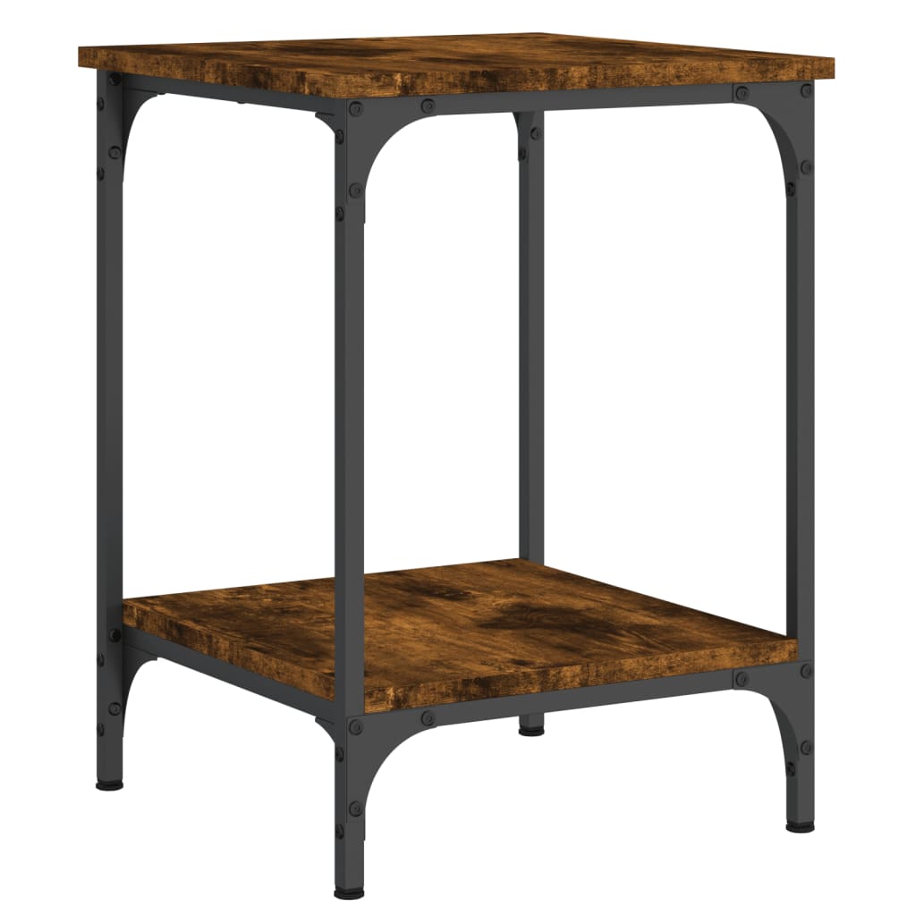 Salontafel 40x40x55 cm bewerkt hout gerookt eikenkleurig is nu te koop bij PeponiXL, paradijselijk wonen!