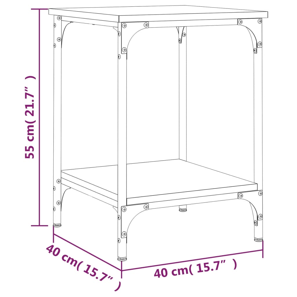 Salontafel 40x40x55 cm bewerkt hout gerookt eikenkleurig is nu te koop bij PeponiXL, paradijselijk wonen!