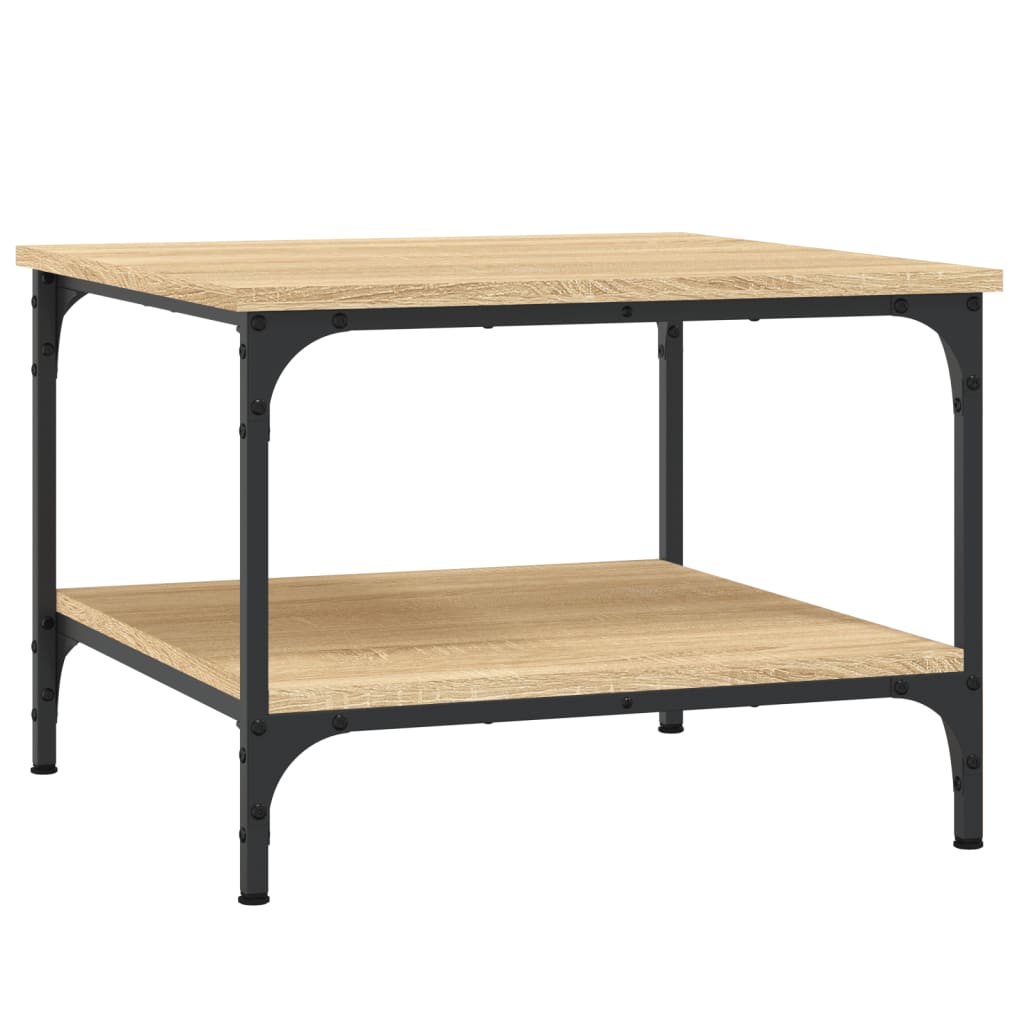 Salontafel 55x55x40 cm bewerkt hout sonoma eikenkleurig is nu te koop bij PeponiXL, paradijselijk wonen!