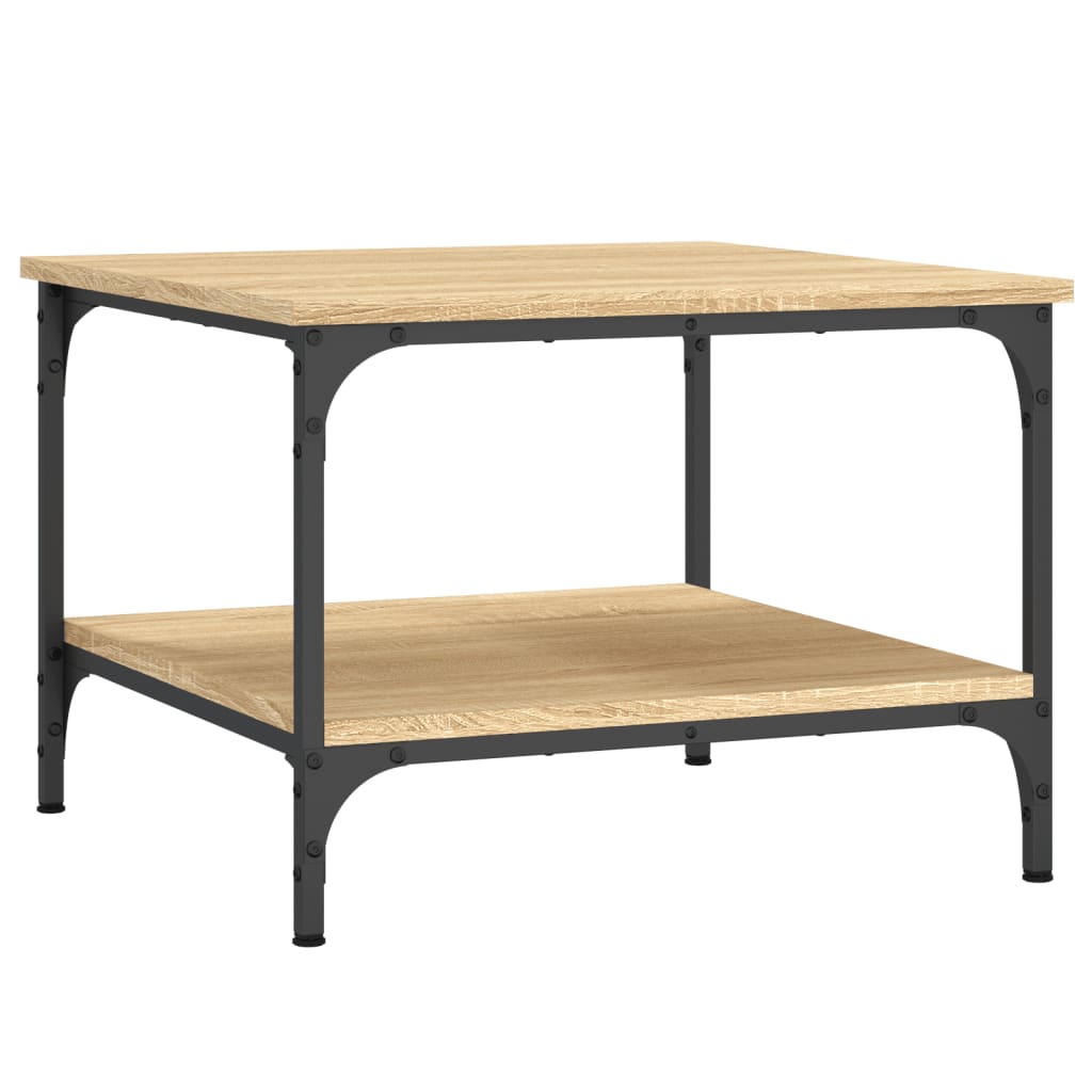 Salontafel 55x55x40 cm bewerkt hout sonoma eikenkleurig is nu te koop bij PeponiXL, paradijselijk wonen!