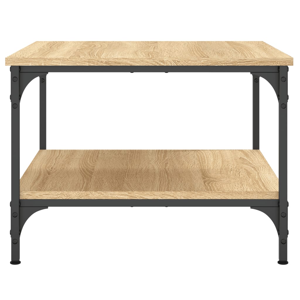 Salontafel 55x55x40 cm bewerkt hout sonoma eikenkleurig is nu te koop bij PeponiXL, paradijselijk wonen!