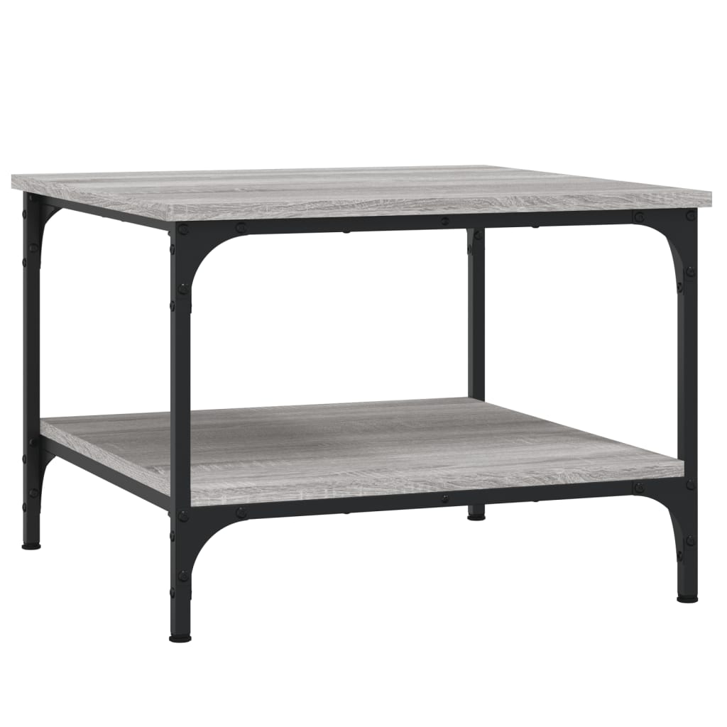 Salontafel 55x55x40 cm bewerkt hout grijs sonoma eikenkleurig is nu te koop bij PeponiXL, paradijselijk wonen!