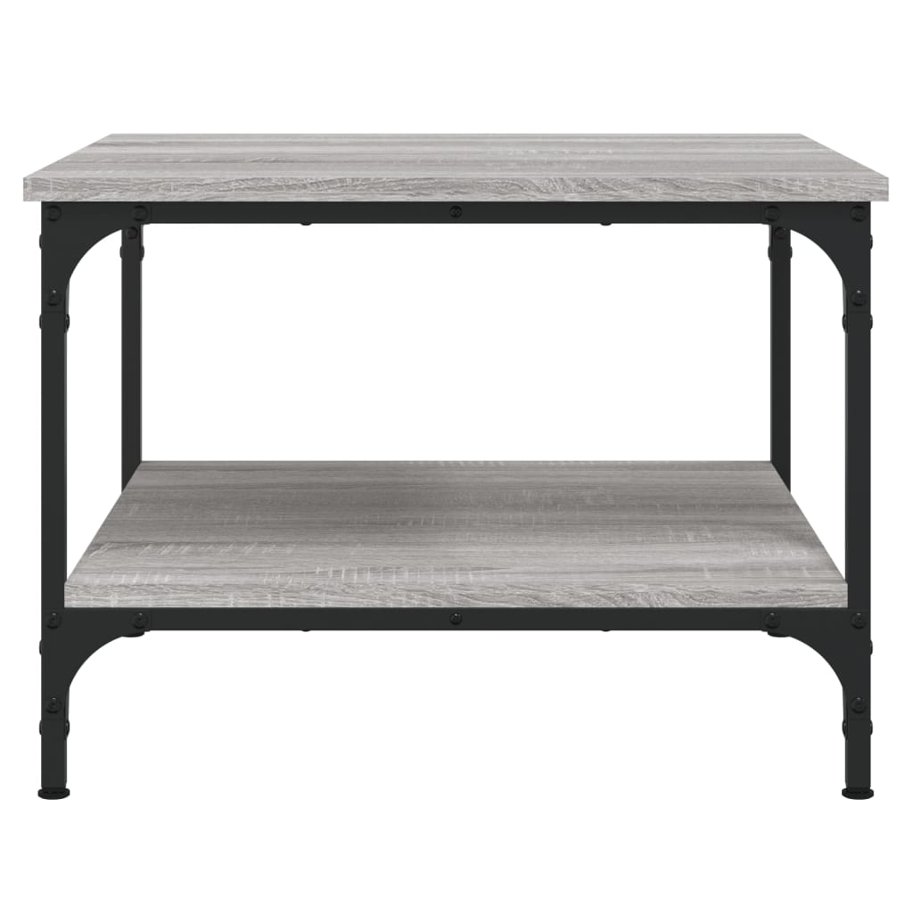 Salontafel 55x55x40 cm bewerkt hout grijs sonoma eikenkleurig is nu te koop bij PeponiXL, paradijselijk wonen!