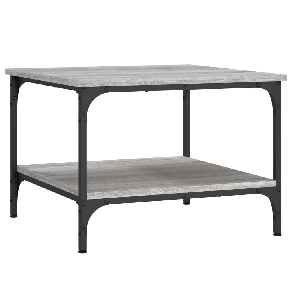 Salontafel 55x55x40 cm bewerkt hout grijs sonoma eikenkleurig is nu te koop bij PeponiXL, paradijselijk wonen!