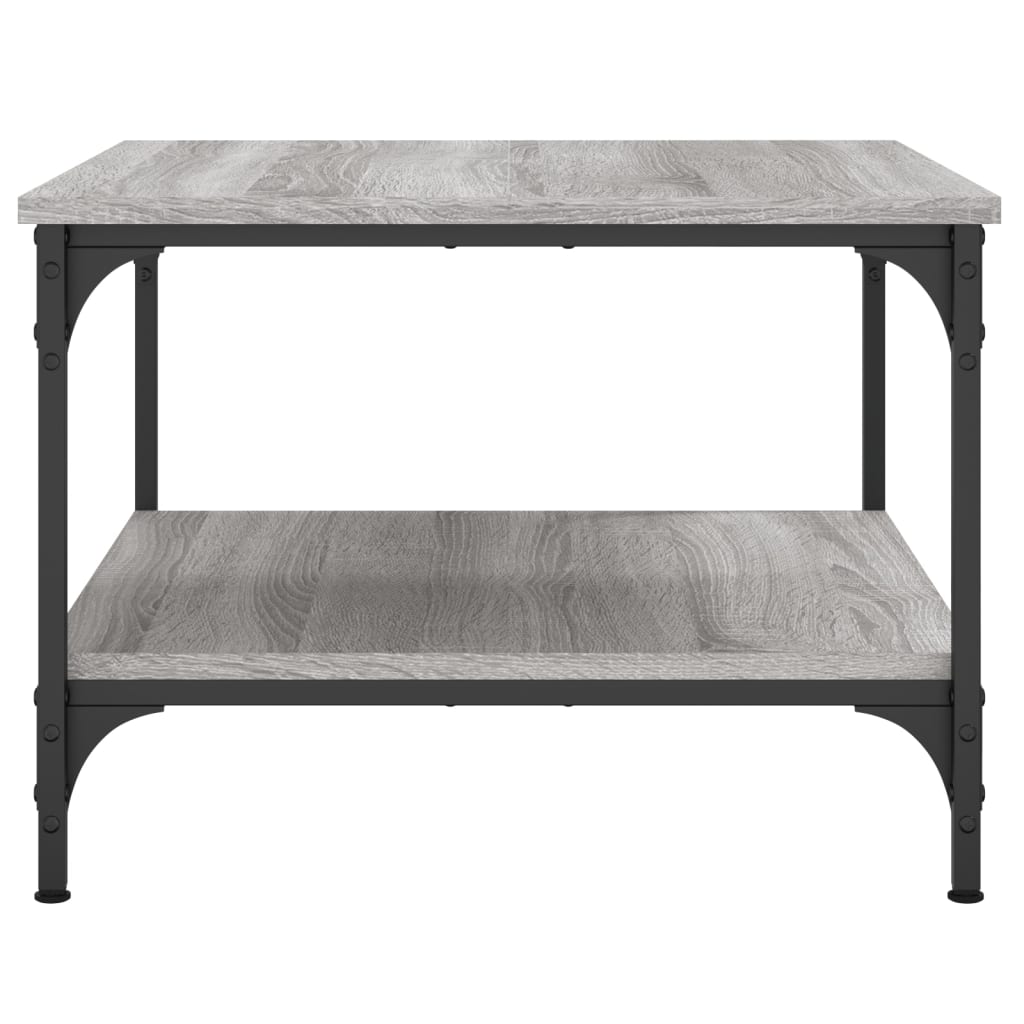 Salontafel 55x55x40 cm bewerkt hout grijs sonoma eikenkleurig is nu te koop bij PeponiXL, paradijselijk wonen!
