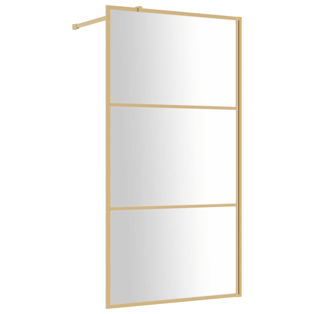 Inloopdouchewand transparant 100x195 cm ESG-glas goudkleurig is nu te koop bij PeponiXL, paradijselijk wonen!